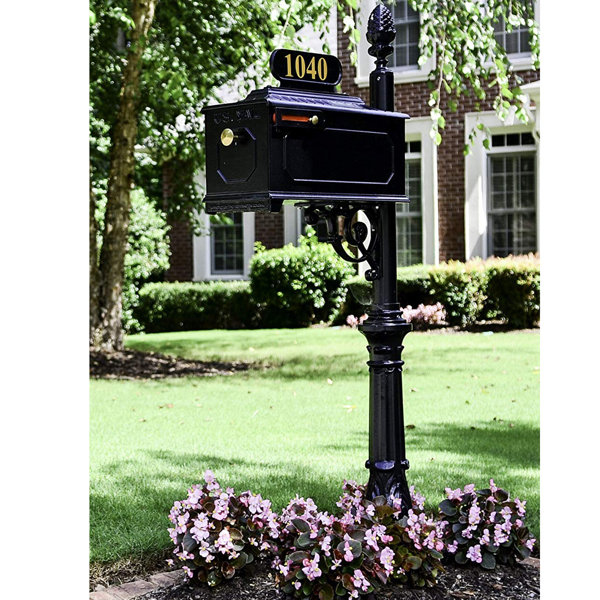 Addresses of Distinction Emerson Aluminum Post Mounted Mailbox with